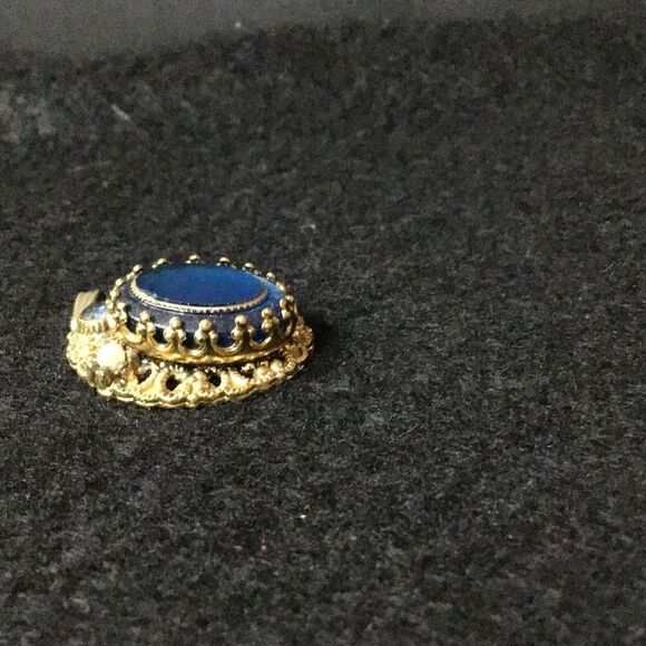 Vintage golden and blue stone pendant - Picture 3 of 4